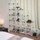 SONGMICS Armario Modular, Zapatero, Estantería, Organizador de Almacenaje de Plástico, 16 Cubos, sin Puertas, para Ropa Jugue