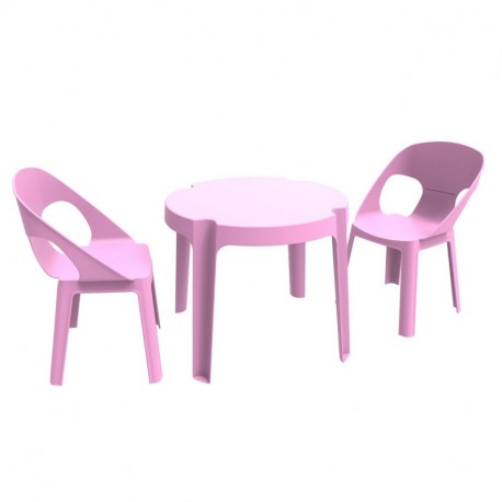 resol Rita Set Infantil de 2 Sillas y 1 Mesa, Rosa, 60x51x78 cm