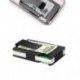 Metal billetera titular de tarjeta de crédito con bloqueo de RFID, dinero de aluminio billetera clip Negro 