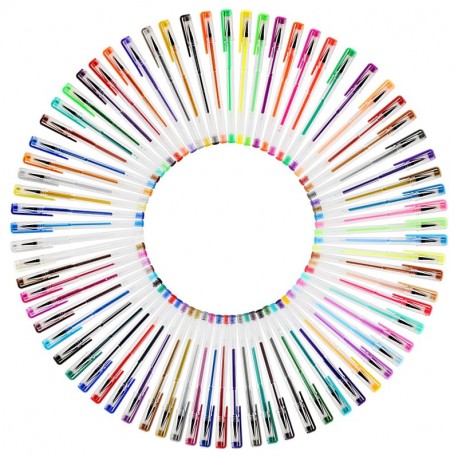 LIHAO 72 Bolígrafos Gel Colores para Colorear con 72 Recambios 72 Únicos Colores con Estuche 
