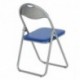 Juego de 6 sillas plegables multiusos PVC azul metal