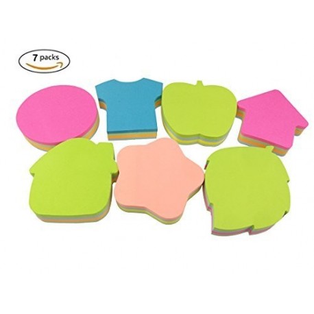 Apple ropa estrellas Cottage hojas forma brillante colorido notas adhesivas almohadillas, 7/Unidades, 140 hojas/pad