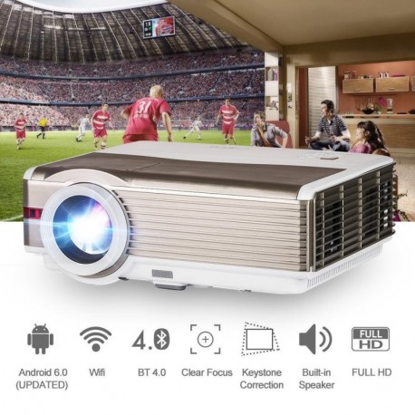 HD Video Projector Bluetooth WiFi 1080P 4200 Lumen Wxga Wireless Home Cinema LED LCD Projector Outdoor Movie Gaming HDMI USB 