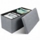 HOMFA Baúles de almacenaje Banco Plegable con Espacio de alcenamiento Lino Gris 76x38x38cm