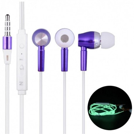 auriculares in ear headphone 3.5mm de deportivos luminoso auriculares metal con cable, graves profundos para móvil y MP3 repr