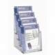 OPUS 2 350100 - Porta-folletos de sobremesa, poliestireno reciclable, con 4 compartimentos, para A5