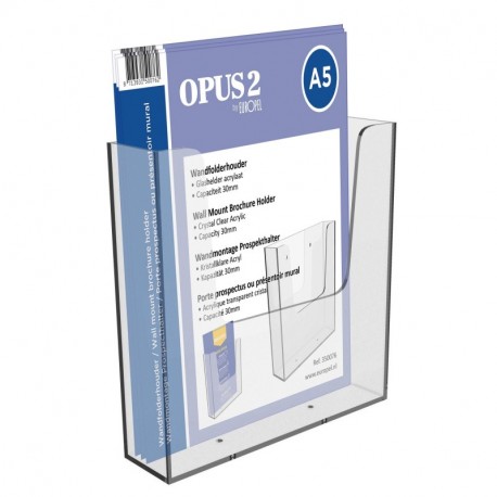 OPUS 2 350076 - Porta-folletos de pared, Plástico sólido, para A5
