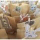 100 Kraft marrón bolsas de papel con base 14 x 8 x 26 cm, 70 gr./m2. papel para envolver pan galletas y dulces de panadería. 