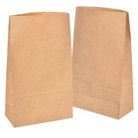 50 Kraft marrón bolsas de papel con base 18 x 30 x 8 cm, 70 gr./m2. papel para envolver pan galletas y dulces de panadería. I