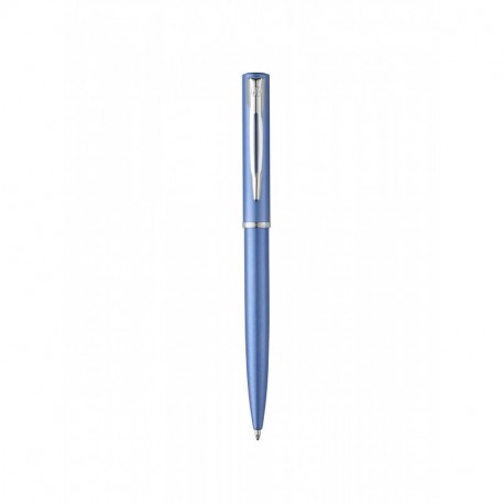 waterman-allure: bolígrafo laca azul, con motivos cromados, Mecanismo de pulsador de – en su écrin