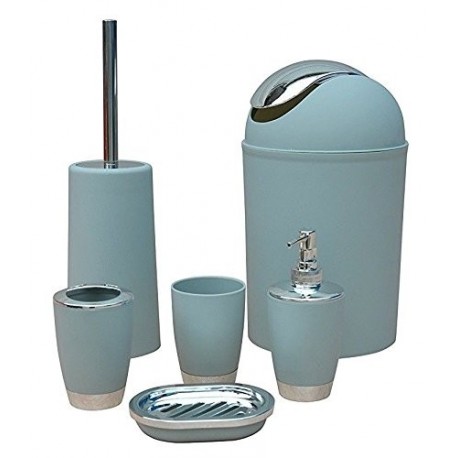 ST @ llion® 6 piezas de plástico de baño juego de accesorios de baño, dispensador de loción, vaso, vaso para cepillo de dient