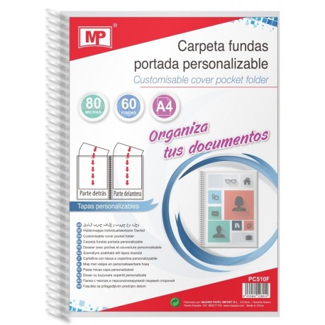 MP PC510F - Carpeta de fundas 80 micras con portada personalizable