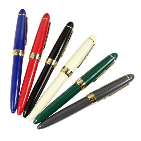 Set de pluma estilográfica Jinhao 992, conjunto de pluma de estudiante 6 colores, clip de oro, colores sólidos negro, azul, 