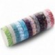 Juego de 48 rollos de cinta adhesiva washi decorativa de 8 mm de ancho, diseño colorido de flores, para manualidades, álbumes