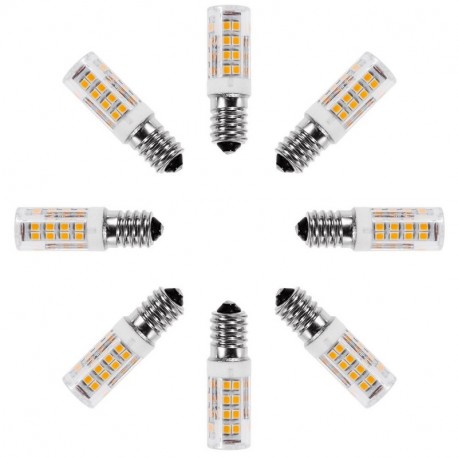 Anpro 8pcs E14 5W Tornillo blanco cálido LED Lámparas, 360 ° Ángulo de haz, no regulable, 360lm