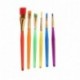 Kicode Conjunto de pincel de pintura colorida 6 piezas Cepillo redondo y plano Cepillo para niños Dibujo al óleo a la acuarel