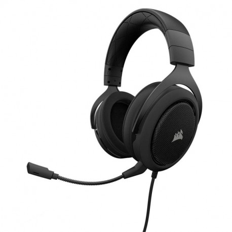 Corsair HS50 Stereo - Auriculares gaming con micrófono desmontable para PC/PS4/Xbox/Switch/móvil , carbón