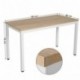 SONGMICS Mesa de Ordenador Mesa de Estudio Mesa de Comedor 120 x 60 x 76 cm Madera Natural y Blanco LWD64N