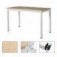 SONGMICS Mesa de Ordenador Mesa de Estudio Mesa de Comedor 120 x 60 x 76 cm Madera Natural y Blanco LWD64N