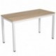 SONGMICS Mesa de Ordenador Mesa de Estudio Mesa de Comedor 120 x 60 x 76 cm Madera Natural y Blanco LWD64N