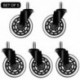 femor Set de Ruedas para Sillas de Oficina Ruedas para Muebles de Hogar 5pcs Repuestos de Ruedas 75mm Color Negro