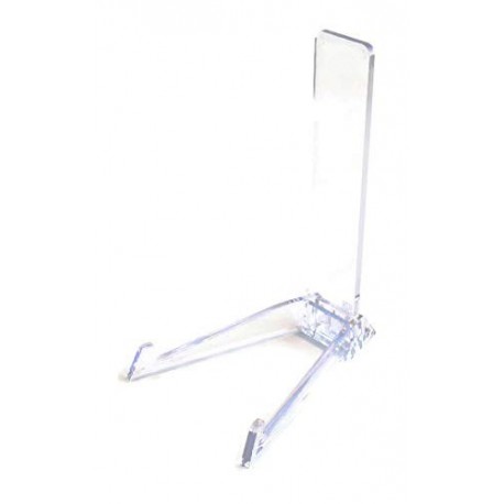 Caja de 3 soportes de exhibición: plástico transparente vertical, 17 cm, soporte para plato