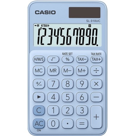 Casio - Calculadora de bolsillo, 10 dígitos, color azul claro 310UC-LB Taschenrechner, 10-stellig