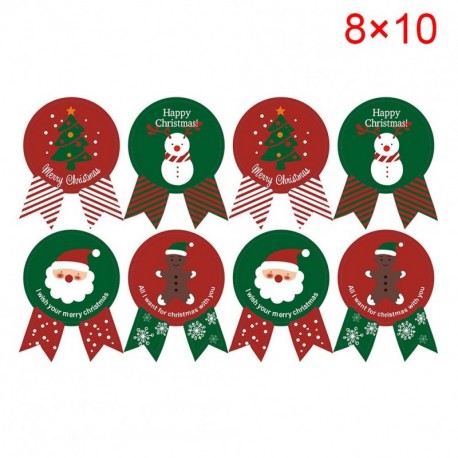 Espeedy Navidad Pegatinas,80pcs Navidad Etiqueta de Papel Adhesivo Regalo Paquete Sellado Pegatinas para Galletas Dulces nuec