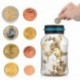 AOZBZ Contador Digital de Hucha per EUR, Automático Moneda Contando Caja de Dinero para Niños y Adultos, Banco de Dinero Segu