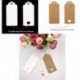JZK 100 Blanco & 100 marrón corazón papel kraft etiquetas regalo + 40m cáñamo cuerda, etiqueta precio etiqueta equipaje etiqu