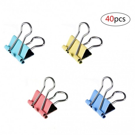 Clips de Papel, Clips de Pinzas Metálicas de Carpeta Clips Papel Binder Clips de Colores para Cerrar la Oficina de Bolsas de 