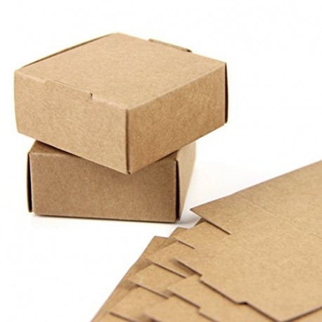 SUNBEAUTY Cajas Kraft marrón de la regalos, Cajas de Papel Kraft Marrón Cartón, Caja de Cartón Pequeño, 5.5 * 5.5 * 2.5cm 50