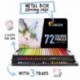 72 Lápices de Colores Numerado con Caja de Metal de Zenacolor - 72 Colores Únicos para Libro de Colorear para Adultos - Fác