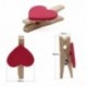 keesin foto Clips Clothespins Mini madera Natural Papel fotográfico pinzas con forma de corazón DIY Craft Clips con 10 m yute