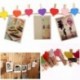 keesin foto Clips Clothespins Mini madera Natural Papel fotográfico pinzas con forma de corazón DIY Craft Clips con 10 m yute