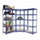 Racking Solutions - Sistema de almacenamiento en esquina de acero, cargas pesadas, 1 unidad estantería de esquina 5 niveles 
