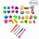 TOYMYTOY Kit de herramientas de masa de arcilla 34pcs con modelos y juguete de desarrollo educativo del molde del regalo del 