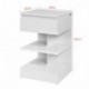 SoBuy® Mesita de Noche con 1 cajón y 2 estantes, Consola, Mesa Auxiliar para salón Comedor,FBT49-W,ES Blanco 