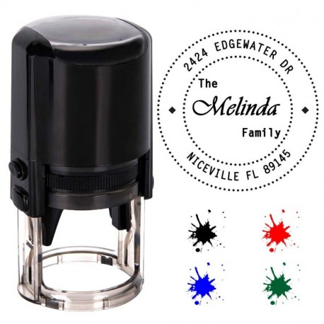 Personalizada Sello redondo Auto entintado, personalizado stamp-diameter 40 mm sellos de goma con 4 opcional de tinta mate, c