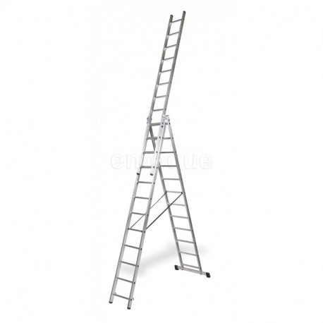ALTIPESA Escalera Profesional de Aluminio Triple Tijera un Acceso con Tramo Extensible 3 x 12 peldaños Serie Triple