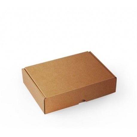 Caja rectangular automontable en cartón microcanal color kraft. La caja perfecta para tus envíos postales - S