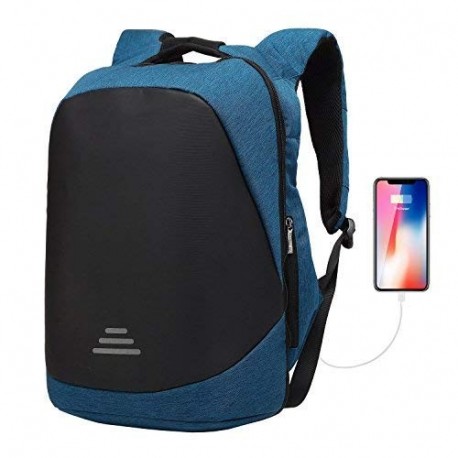 Mochilas antirobo,GENOLD Mochilas impermeable ordenador portatil 17.3 pulgadas con cargador USB Mochila viajes para ocio/nego