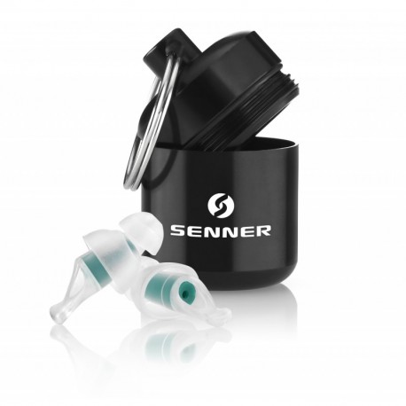 Senner TravelPro tapones blanco para oídos SNR 23dB con soporte de aluminio, para un uso prolongado y repetitivo, con filtr