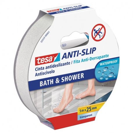 Tesa 55533-00001-11 Cinta Antideslizante para Baños, Transparente