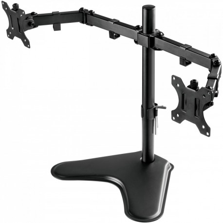 Perlegear Soporte de Doble Monitor - Soporte de Altura Ajustable de Monitor con Doble Brazo para Pantallas de 13 a 32 Pulgada