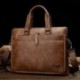 HeHe Cuero Maletín Hombre Bolsos maletin Bolso para Ordenador Portátil hasta 14.6" marrón 