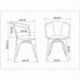 La Silla Española - Silla estilo Tolix con respaldo, reposabrazos y asiento acabado en madera. Color Industrial. Medidas 73x5