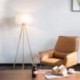 Tomons Lámpara de suelo Lámpara de Pie Lámpara vertical en madera con trípode removible para sala de estar, dormitorio, estud