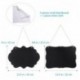 WINOMO 4pcs Pequeña Pizarras de Madera Mensajes Signos DIY Pizarras de Doble Cara Colgantes con Paño de Limpieza
