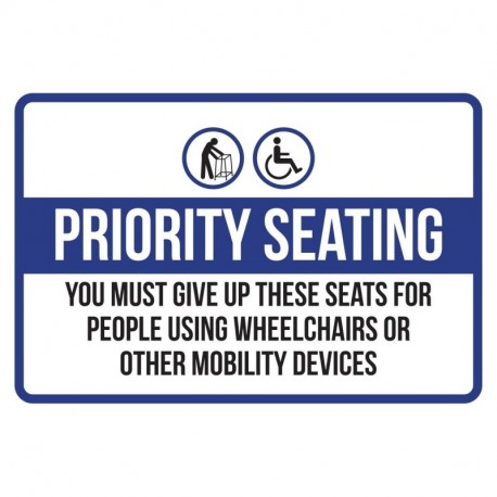 Prioridad asiento You debe renunciar a estos asientos para las personas que usan sillas de ruedas o otros dispositivos de mov